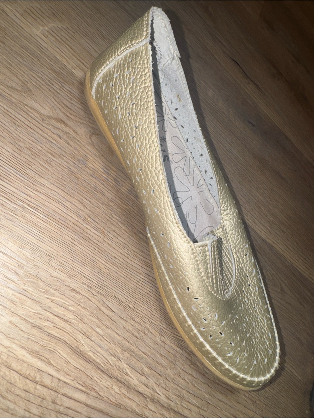 Foot Thrills Metallic Gold Slip-On Women's Flats 9M